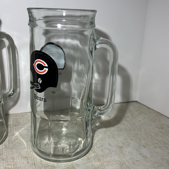 Vintage Set of 3 "Chicago Bears" Beer Mugs / Fisher Peanut Jars - Picture 9 of 9